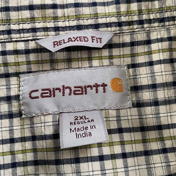 Carhartt Short Sleeves Casual Relax Fit Crewneck Button Down Shirt Size 2XL - Picture 4 of 7